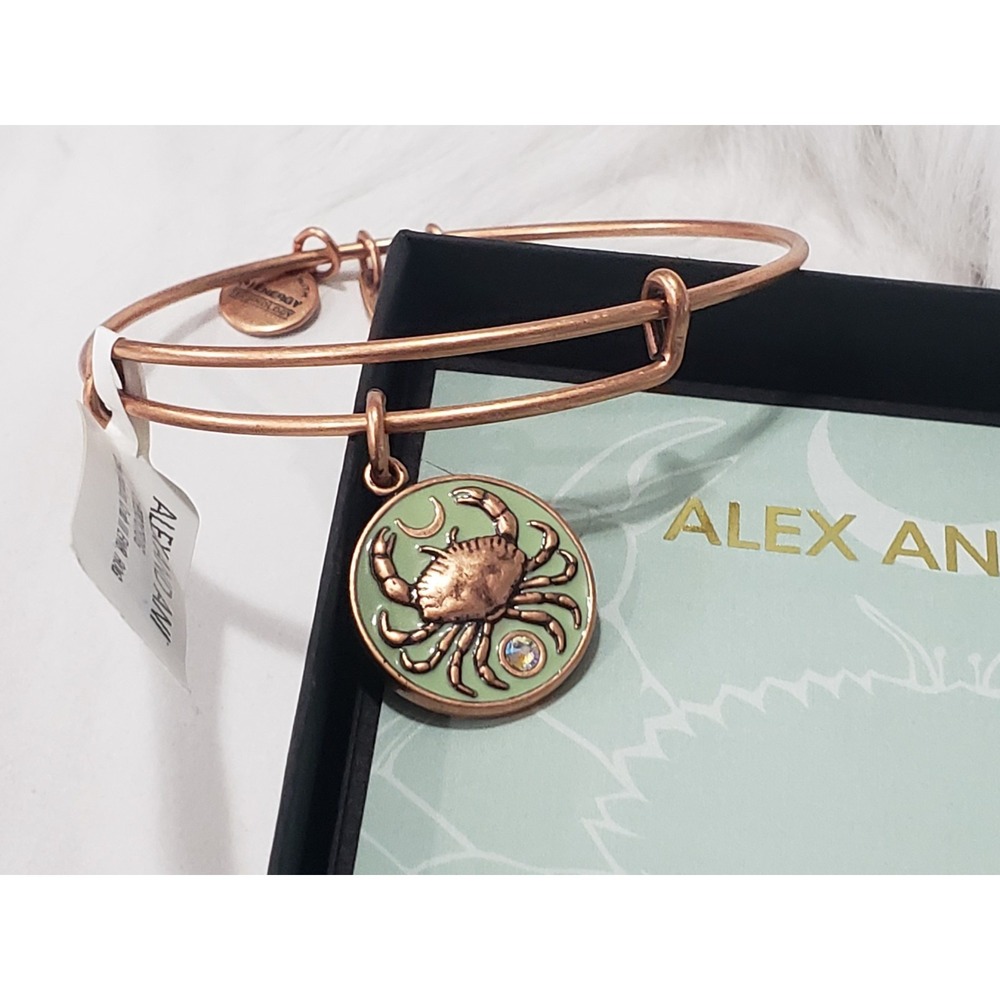 ALEX and ANI CRAB III Rose GOLD Bangle bracelet swarovski crystal color infusion